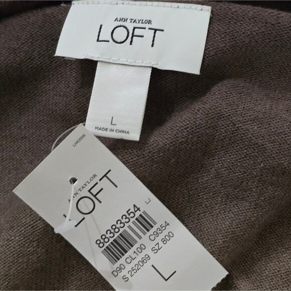 Ann Taylor Loft Women's Brown Cardigan Sweater Size Large New - Picture 5 of 5